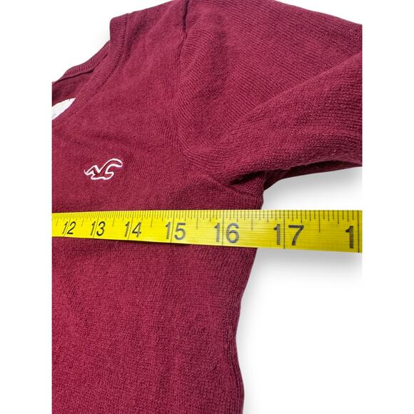 Y2K Hollister Burgundy Button-Up Cardigan With Pockets Size Medium - Picture 6 of 12